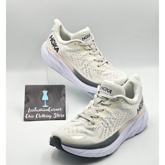 Hoka One One Men's Gray White Mesh Clifton 8 Running Shoes Size 7D 2841 - Picture 11 of 16